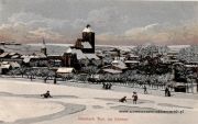Widok na miasto w śniegu 1909 r.